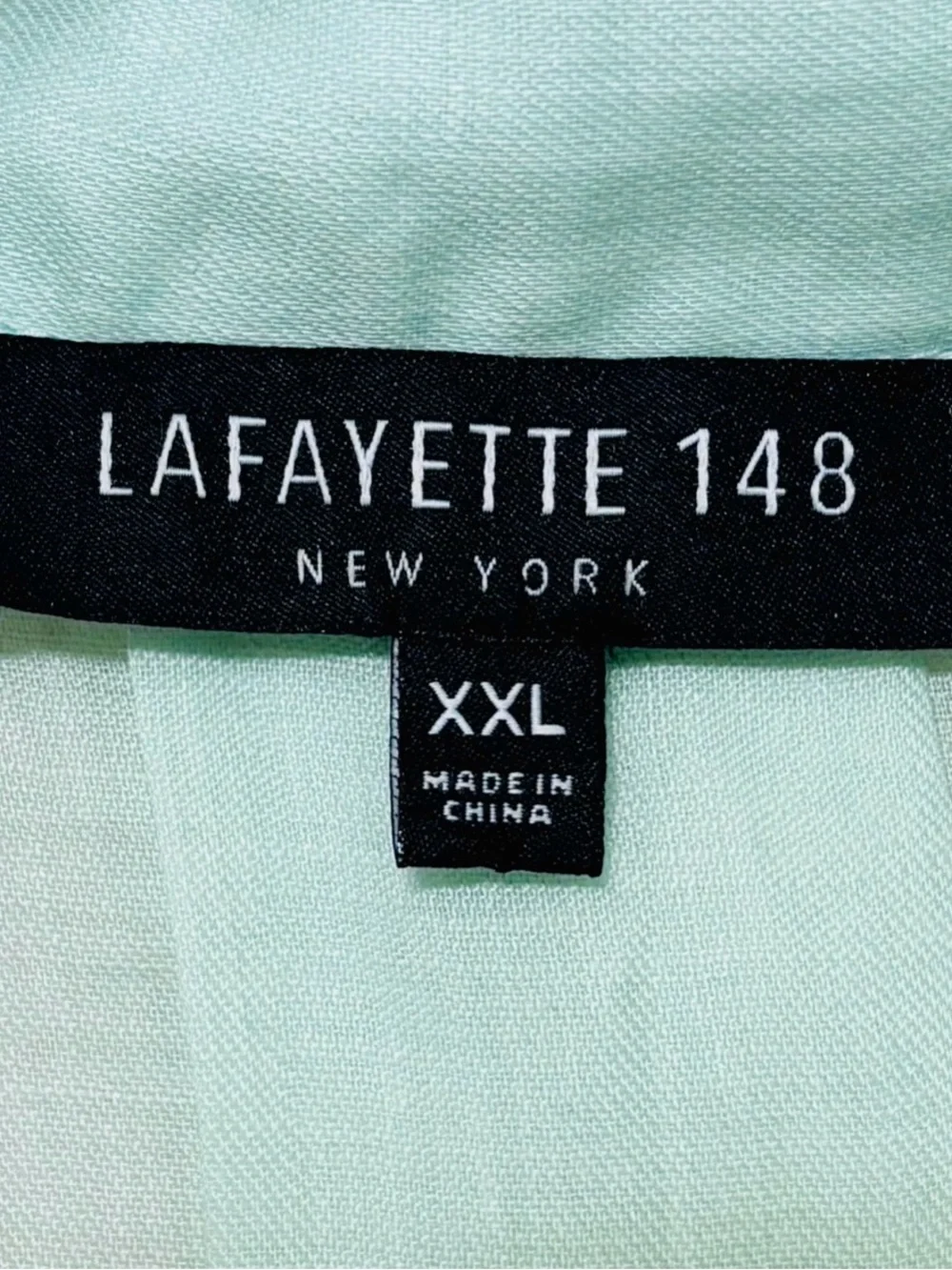 Lafayette 148 New York Ramie Tencel Button Up Top Short Sleeve Sage Green Blouse - Picture 6 of 10